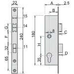 Serrure - metalux - srie 7 - demi - tour - acier - rversible - a larder