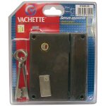 Serrure de s�ret� 4 gorges - verticale � fouillot - gauche - vachette - carr� de 7 mm - marron