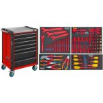 Servante datelier avec 2 tiroirs remplis vde assortiment 70 pcs hazet