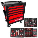 Servante pro 6 tiroirs - 3 tiroirs quips 112 outils - fermeture scurise - 2 roulettes avec freins ...