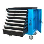 Servante datelier professionnelle avec outils en chrome vanadium 7 tiroirs 243 pi�ces bleu