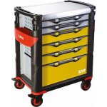 Servante grand volume 6 tiroirs sam outillage jaune et grise plateau inox - 416hren