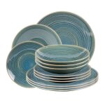 Service dassiettes 12 pièces moon lagon - table passion Service dassiettes 12 pièces moon lagon - table passion