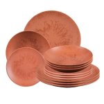 Service dassiettes 12 pi�ces onyx terracotta - table passion