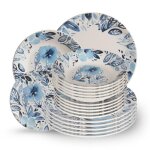 Service dassiettes 18 pièces jardin bleu - table passion Service dassiettes 18 pièces jardin bleu - table passion