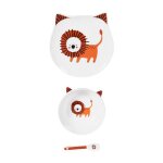Service enfant - table passion - lion - 3 pi�ces - porcelaine - compatible lave - vaisselle