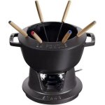 Service � fondue - staub - 20 cm - fonte - noir - pour adultes