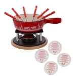 Service à fondue au fromage et 2 coupelles dalcool gélifié - rotel - swiss tradition - 6 personnes Service à fondue au fromage et 2 coupelles dalcool gélifié - rotel - swiss tradition - 6 personnes