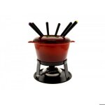 Service  fondue - non spcifi - rouge - 6 fourchettes - rchaud inclus - fonte maille