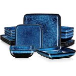 Service de table 16 pi�ces vancasso assiette s�rie stern - b argile de poterie �maill�e au four - bleu ...