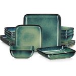 Service de table 16 pi�ces vancasso assiette s�rie stern - g argile de poterie �maill�e au four - vert ...