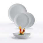 Service de table - luminarc - diwali granit - 18 pi�ces - opale - gris