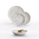 Service de table 18 pices diwali marbre gris - luminarc - effet marbre alatoire