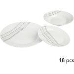Service de table - paris prix - lignes - 18 pices - porcelaine - blanc