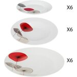 Service de table - secret de gourmet - osara - 18 pices - porcelaine - blanc