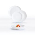 Service de table 18 pi�ces pampille blanc luminarc - opale - compatible lave - vaisselle et micro - ondes ...