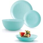 Service de table - luminarc - diwali light - 19 pices - verre - turquoise