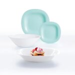 Service de table 19 pièces carine light turquoise & white luminarc Service de table 19 pièces carine light turquoise & white luminarc