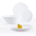 Service de table - luminarc - harena white - 19 pices - opale - blanc