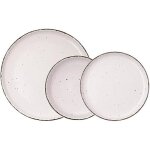 Service de table en cramique quid - 12 pices - grande taille - beige