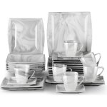 Service de table complet en porcelaine de 30 pices - gris - malacasa srie blanc