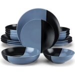Service de table complet vancasso assiette srie accel - bb 16 pices chacun adopte un design bicolore ...