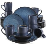 Service de table complet vancasso assiette srie bubble - b 32 pices pour 8 personnes vaisselle bicolore ...