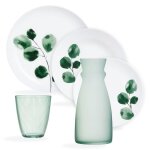 Service de table 25 pices avec verres  eau 31 cl et carafe 075 cl - eucalyptus - luminarc