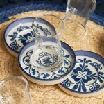 Service  th - karaca - zeher blue - 12 pices - porcelaine - compatible lave - vaisselle