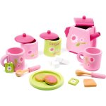 Service � th� - legler - bois verni - rose clair et vert pastel - 7 pi�ces