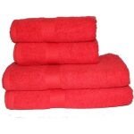 Serviette de bain - 100% coton - lot de 2 - 90 x 150 cm - 500 g / m� - rouge