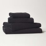 Serviette de bain 70 x 130 cm en coton �gyptien premium 700 g / m� noir