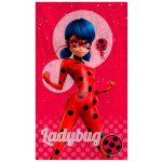 Serviette de bain imprim�e 100% coton - miraculous ladybug supergirl - rose - 70x120cm