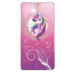 Serviette de bain - roth - portrait de licorne - 60 x 120 cm - microfibres - enfant
