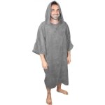 Serviette poncho de bain ou de plage - adulte - gris - vivezen