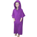 Serviette poncho de bain ou de plage avec poche - enfant - violet - vivezen