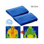 Serviettes rafrachissantes - pearl - lot de 2 - bleu - 100 x 30 cm - lavable - anti - uv
