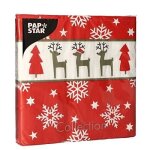 Serviettes rudi - pap star - rouge - dcoration de fte - carton - papier - rectangulaire - nol - mixte ...
