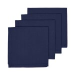 Serviettes de table tissu 100% coton - homescapes - lot de 4 - bleu marine 45x45 cm ? lavable en machine ...