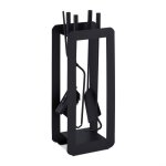 Relaxdays serviteur de cheminée moderne 5 pièces : tisonnier pelle à cendres balai pince et support noir ... Relaxdays serviteur de cheminée moderne 5 pièces : tisonnier pelle à cendres balai pince et support noir ...