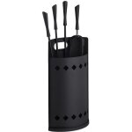 Relaxdays serviteur de chemine moderne ensemble 5 pices avec seau tisonnier pelle  cendre balai & ...