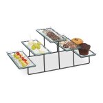 Relaxdays serviteur gteau 3 niveaux 5 assiettes de service en verre fer 175 x 46 x 245 cm transparent ...