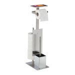Relaxdays serviteur wc avec porte - rouleau brosse et son support espace de dpt h x l x p : 69 x 25 ...