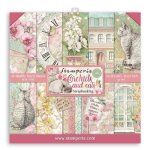 Set de 10 feuilles de papier scrapbooking orchids and cats de stamperia (30. 5x30. 5 cm)