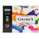 Set dencre aquarelle - pebeo - colorex - 12 flacons de 20ml - couleurs miscibles - rendu velout�