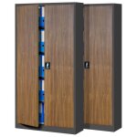 Set de 2 armoire de bureau m�tallique 4 �tag�res t�le dacier rev�tement en poudre 185 cm x 90 cm x 40 ...