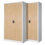 Set de 2 armoire de bureau mtallique 4 tagres tle dacier revtement en poudre 195 cm x 90 cm x 40 ...