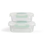 Set de 2 botes sous vide - livoo - men404v - 104 l et 15 l - verre borosciliate - couvercle en plastique ...