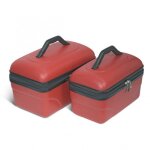 Set de 2 grands vanity cases 918l et 1449l - pack de vanity rigide pour voyager en beaut� kinston (rouge) ...