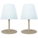 Set de 2 lampes de table sans fil - lumisky - twins - cream - h16 cm - led